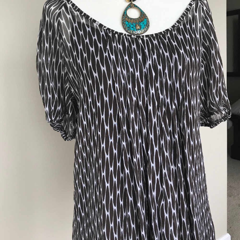 BANANA REPUBLIC Printed Silk Blouse M